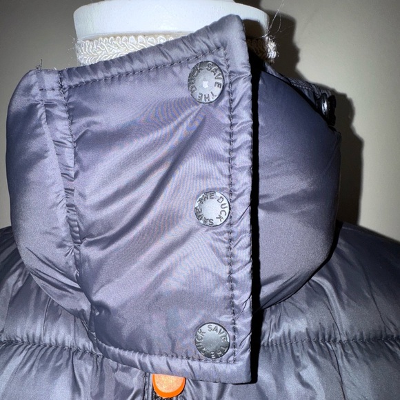Save the Duck Women's black long Puffer Coat w/hidden hood. Size 3 M/L - Picture 2 of 15
